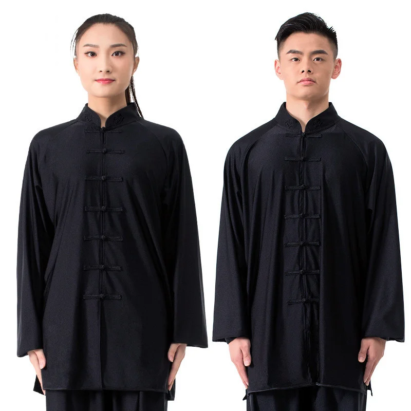 Chi Donna Tai Sottile Elegante Latte Seta Ricamo Abbigliamento All'Aperto Jiu Jitsu Wushu Fitness Kung Fu Vestito Manica Lunga Stile Uomo