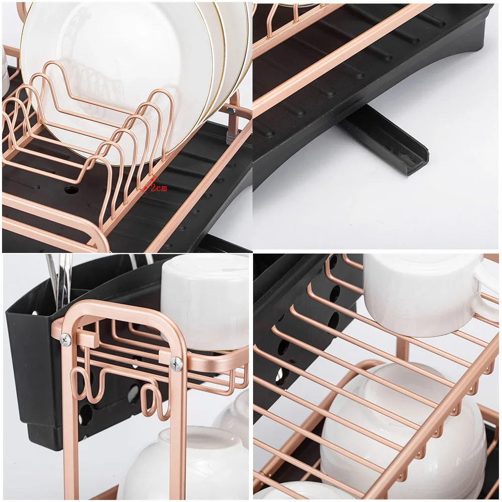 Double Layer Aluminum Alloy Sink Stand Dish Drying Rack Kitchen Organi –  Boon Global Enterprise