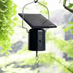 Solar - Powered Rotating Wind Chime Ornament with Hook (Black)