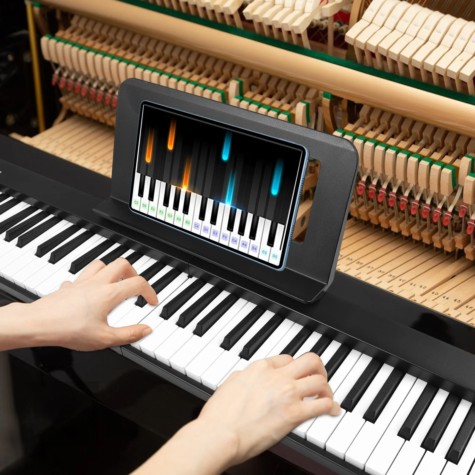 61 Key Foldable Electronic Piano Organ with LCD Display BT Connectivity Portable Musical Instrument Digital Piano for Beginners for electronic musical instrument