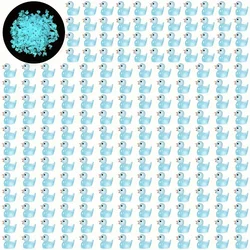 100pcs Luminous Mini Blue Ducks - Glow - in - the - Dark Resin Decorations for Aquariums, Gardens, and Holiday Parties (Glowing Blue Duck)