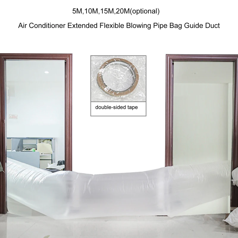 Air Conditioner Blowing Bag Air Conditioner Blowing Bag Air Conditioning Extended Pipe Flexible Blowing Bag Guide Duct Bags Foldable Durable 10/12M