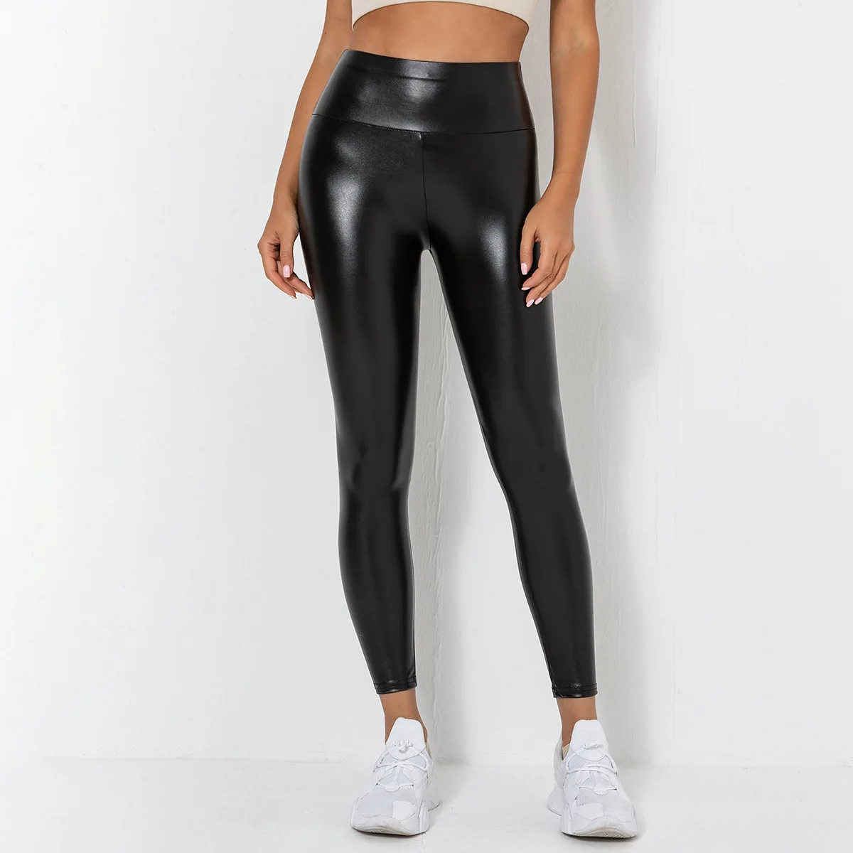 About me - Faux Leather Booty Shaping Leggings