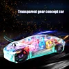Kids Flashing Electric Racing Car Toys Transparent Light Colorful LED Music Mechanical Gear Vehicle Luminous Model Children Gift 5