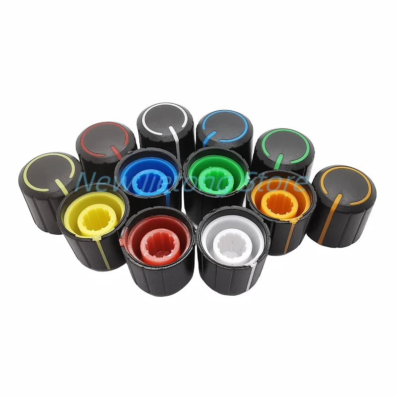 Potentiometer Knob Cap 10pcs 6 Colors Plastic Cap 15&times;13.5MM Potentiometer Encoder Rotary Switch Knob