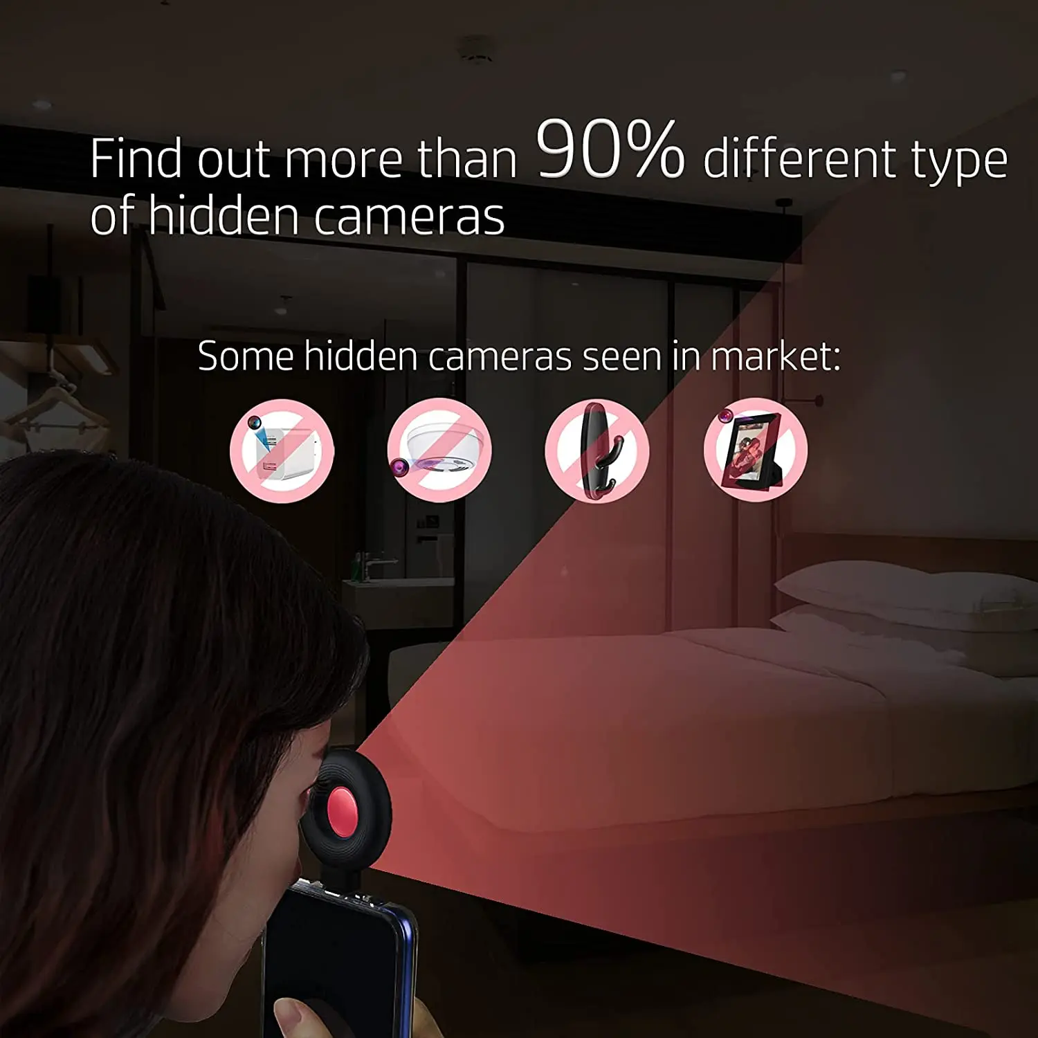 Anti-Peeping Detector Portable Mini Mobile Phone USB Alarm Hotel Infrared Anti-Surveillance Anti-Candid Shooting Pinhole Camera hidden camera detector infrared camera detector camera detector
