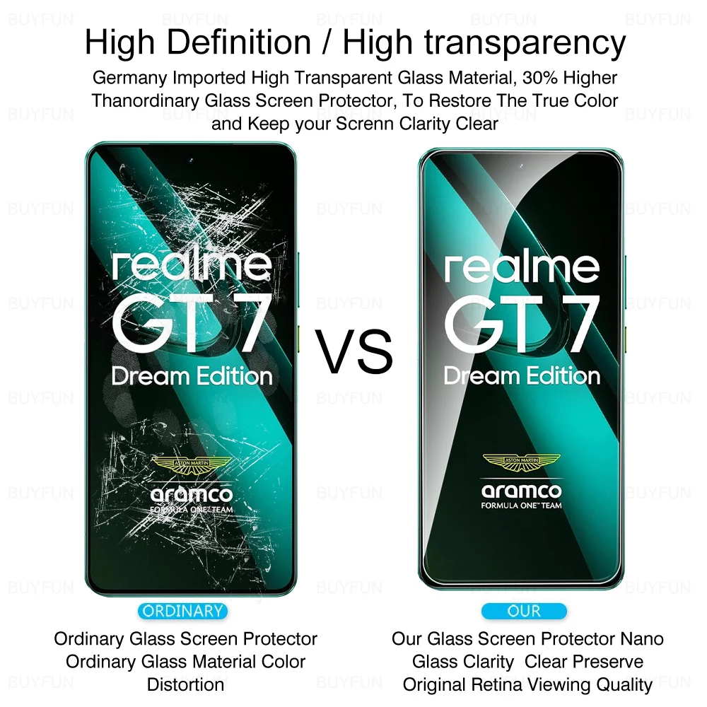 Premium Tempered Glass Screen Protector - 4 Pack for RealmeGT7 Dream Edition
