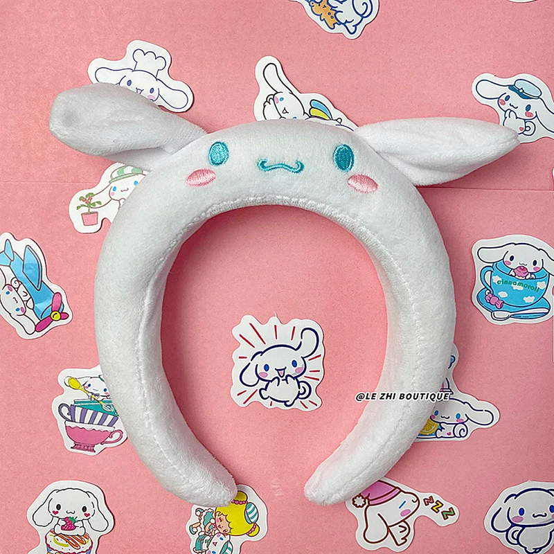 thumbnail image 1 of Bonita banda de pelo de peluche de Hello Kitty Cinnamoroll para niños y adultos, elástica, antideslizante, diadema facial, accesorios de decoración para el cabello, 1 of 5