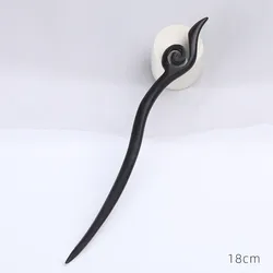 Elegant Vintage Black Wood Hair Sticks - Ethnic Hair Ornaments and Accessories (Style 29)