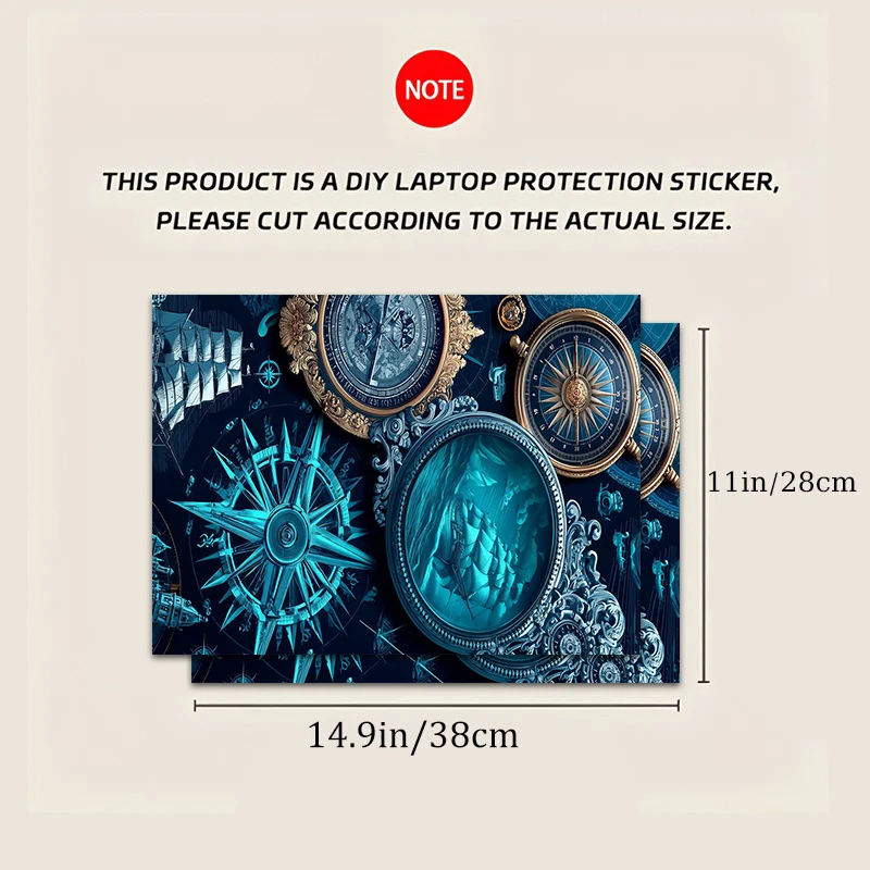 2개의 노트북 스티커 추상적인 스테인드글라스 보호 필름. DIY 스크래치 방지 스티커 macbook air 스킨 노트북 스톤 데칼용