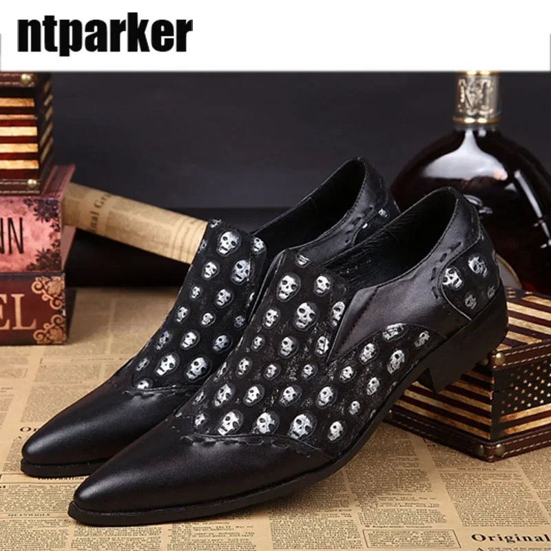 

Batzuzhi Fashion Man's Leather Shoes Pointed Toe Man's Dress Shoes Black Business Footwear Chaussures Hommes, Big Sizes US6-12