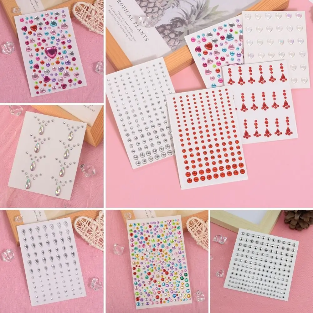 Fashion 3D Face Jewelry Stickers Colorful Mixed Rhinestone Stickers Butterflies Glitter Sequins Eyeliner Diamond Decals Party