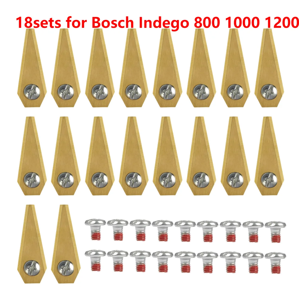 30set/18set Automatic Moving Machine Blade Anti-rust Lawn Mower Blade Stainless Steel Titanium Plating for Bosch Indego Lanmower 6