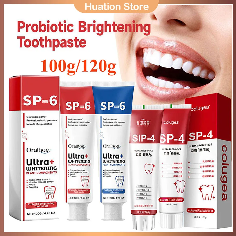 Probiotic Toothpaste for Brightening and Stain Removal – Fresh Breath and Teeth Whitening Formula, 100g/120g