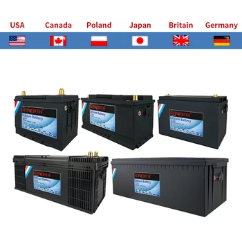 12V 24V 48V LiFePO4 Lithium Iron Phosphate Battery With BMS 50 100 120 135 180 230Ah 300Ah For Golf Cart RV Solar Energy Storage 1