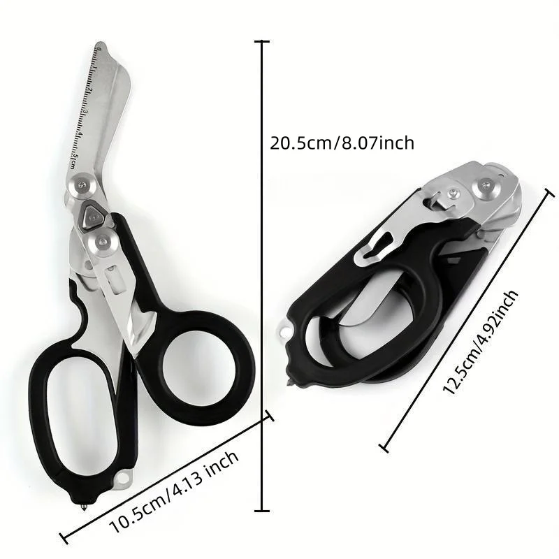 Multi-function Foldable Trauma Shears With Compatible Holster Heavy-Duty Emergency Shears Outdoor Camping Succour Scissors Tools 3