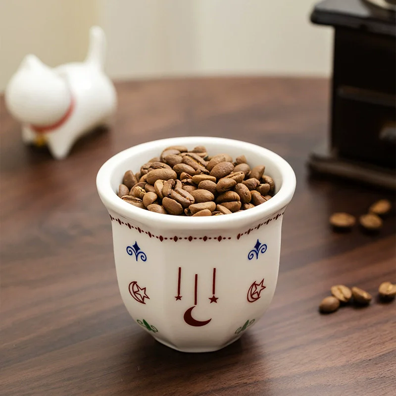Ceramic Coffee Cups Hand Held Latte Espresso Mugs Creative Home Stars Moon Pattern Anti-scald Cappuccino Teacup Gifts