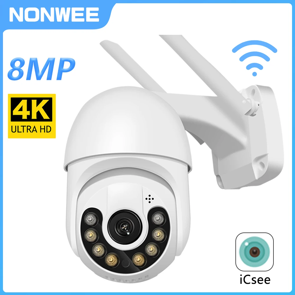 Wifi Surveillance Camera 4K 8MP Outdoor Wireless PTZ Security Protection Smart Home Video CCTV Cam Auto Tracking ICSEE