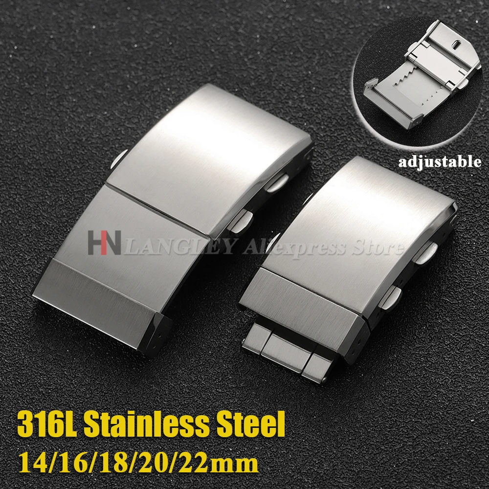 Stainless Steel Adjustable Folding Watch Clasp