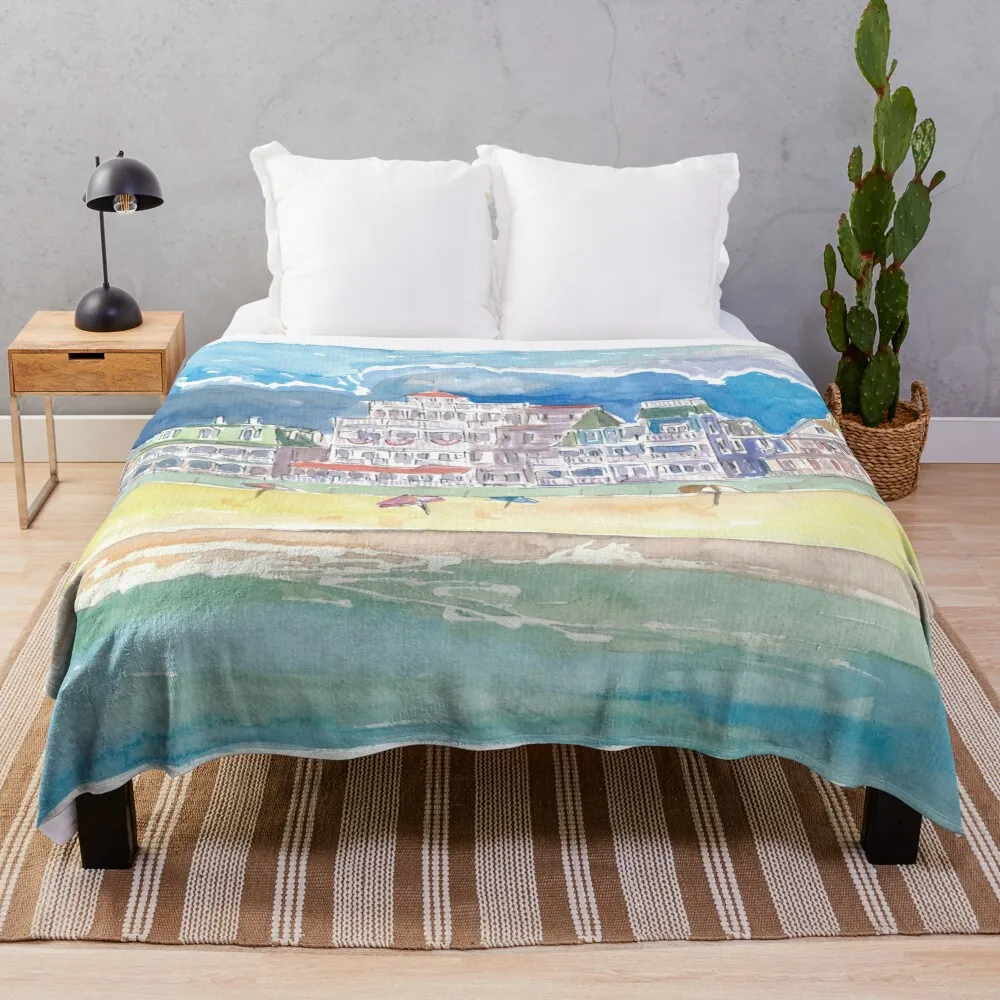 

Cape May New Jersey Typical Beach Scene Throw Blanket cosplay anime Camping Blankets