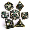 DnD Metal Dice Set - Hollow Dragon Eye Green D&D Dice with Zinc Alloy Core, 7 Polyhedral RPG Dice for Dungeons & Dragons 1