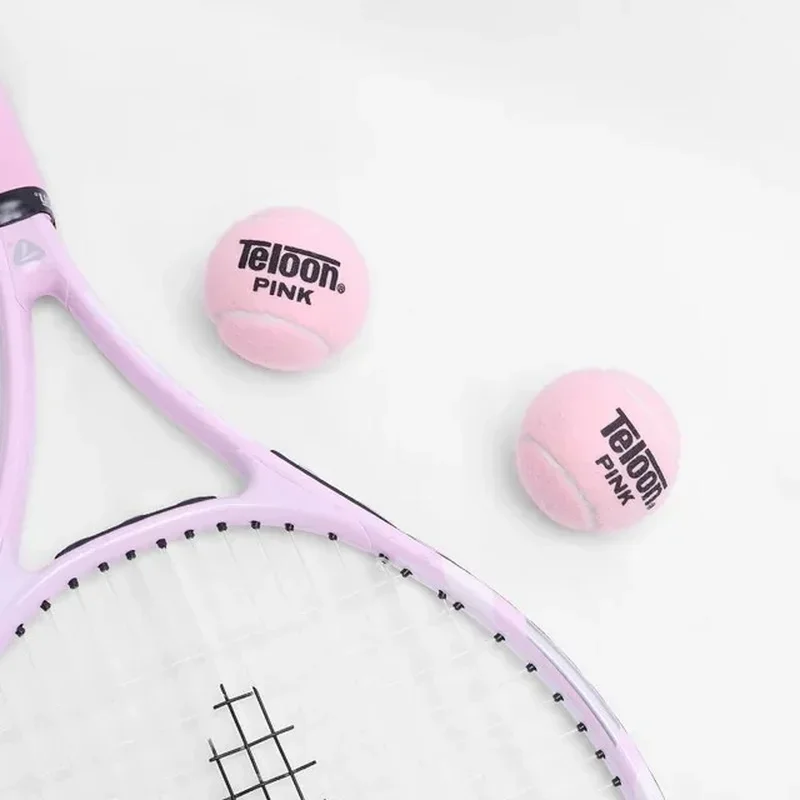1/2/4PCS Teloon Pink Tennis Balls Double Player Practice Ball Acrylic Wool Cloth + Rubber Liner Female Beginners Training Tennis
