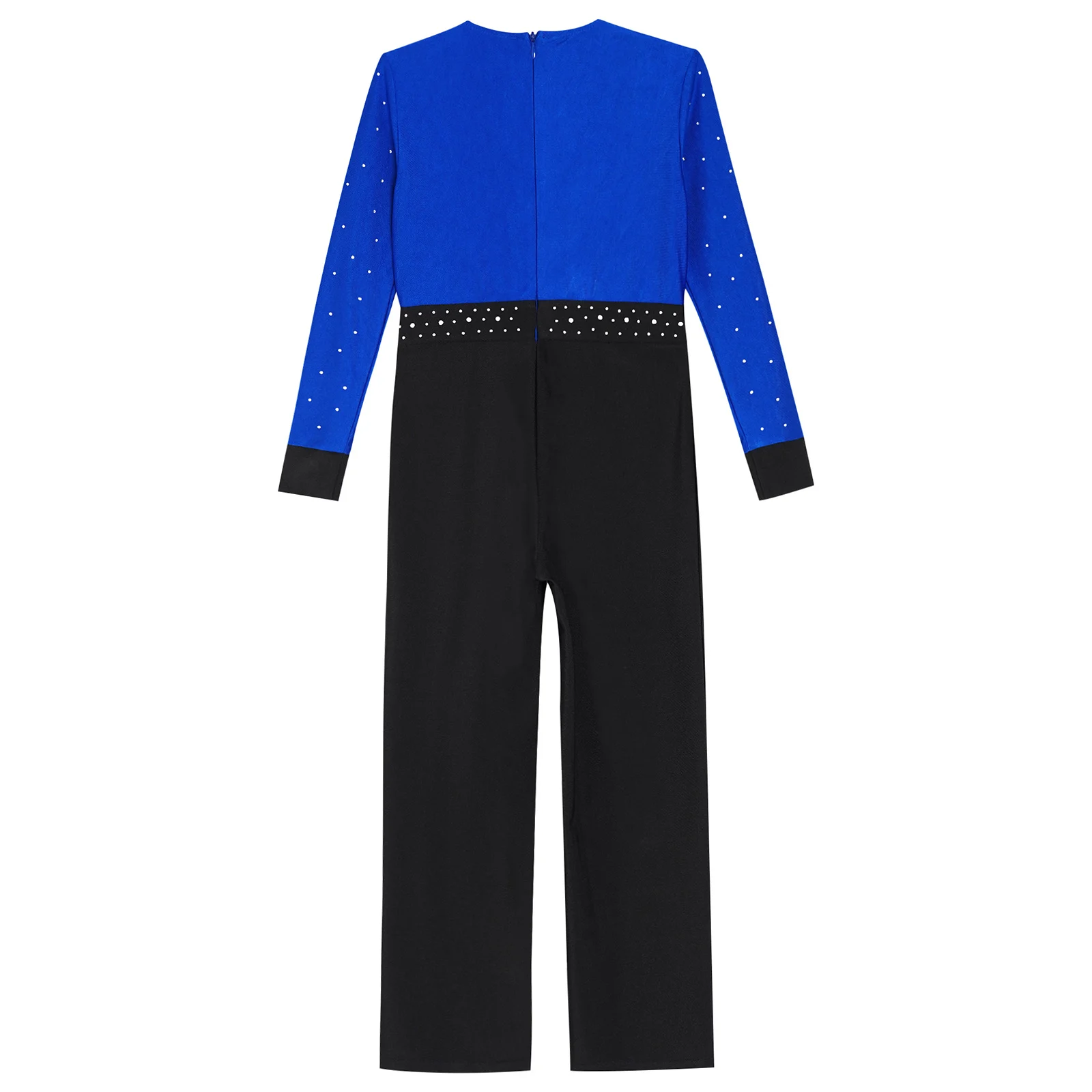 Kids Boys Latin Dance Suit Competition Long Sleeve Jumpsuit Figure Skating Ballroom Performance Costume Rhinestone Full Leotard dance bodysuit