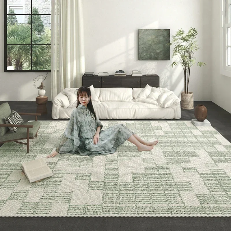 Literary Artistic Style Fresh Green Living Room Carpet Textured Bedroom Carpets Easy Clean Non-slip Washable Lounge Rug Alfombra 2