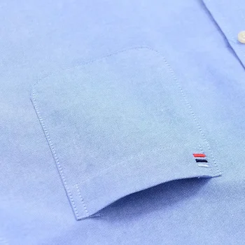 Men's 100% Cotton Shirt Long Sleeve Plaid Oxford Casual Solid Color Print Regular Fit Formal Dress Shirt Oversized 7XL 6XL 5XL 3