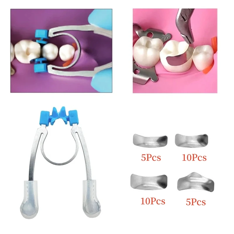 【送料無料！】歯医者鉗子マトリックスバンド成形クリップ + 40 個アドオンウェッジ + 100 ピース/セット歯科断面輪郭行列マトリックス 送料無料！歯医者鉗子マトリックスバンド成形クリップ + 40 個