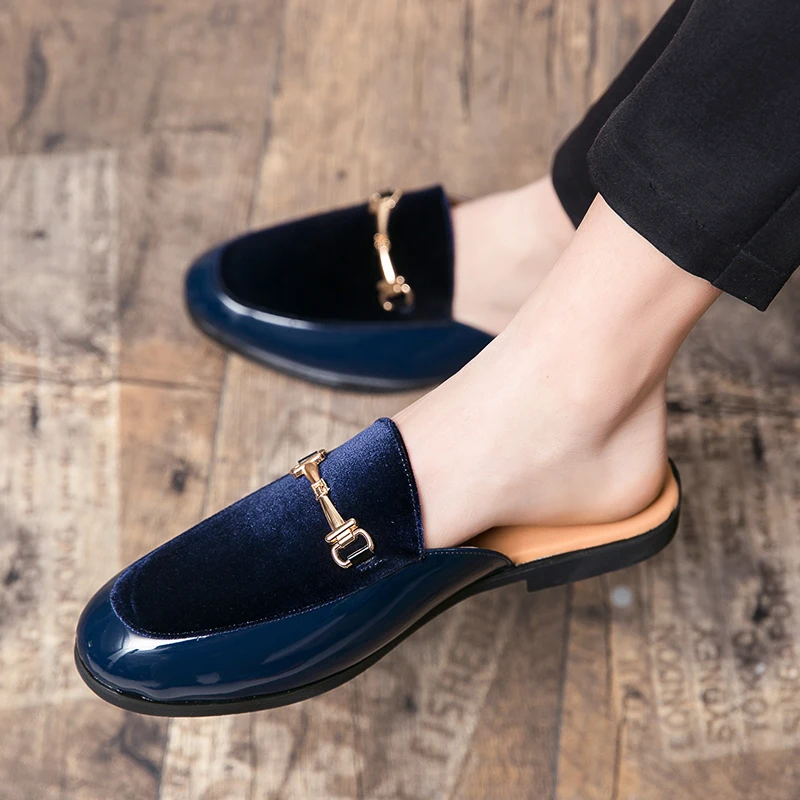 Suede Designer Slippers Men Summer Shoes Men Comfortable Fashion