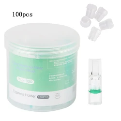 Disposable Tobacco Cigarette Filters - 100pcs Tar Reduction and Cleaning Holder (Green)