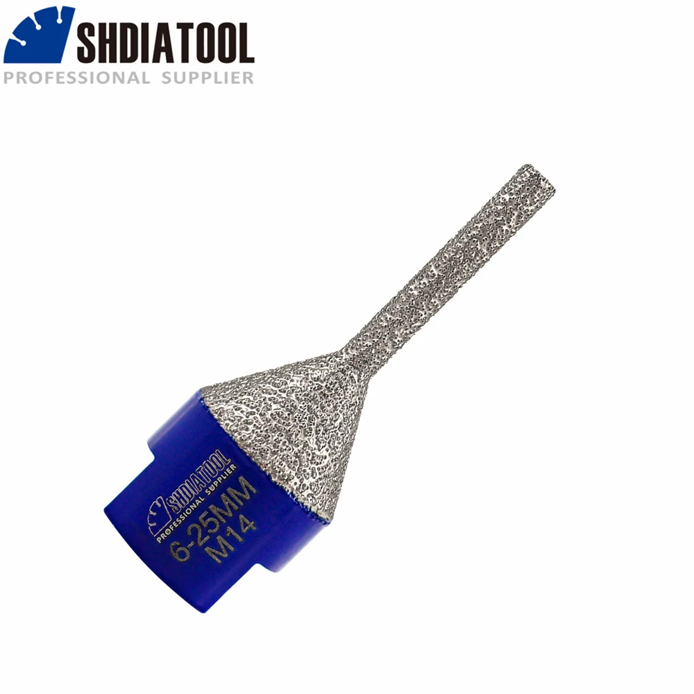 

1pc SHDIATOOL 6-25mm M14 Diamond Milling Finger Bits Chamfer Bits For Granite Porcelain Marble Enlarge Hole Edging Abrasive Tool
