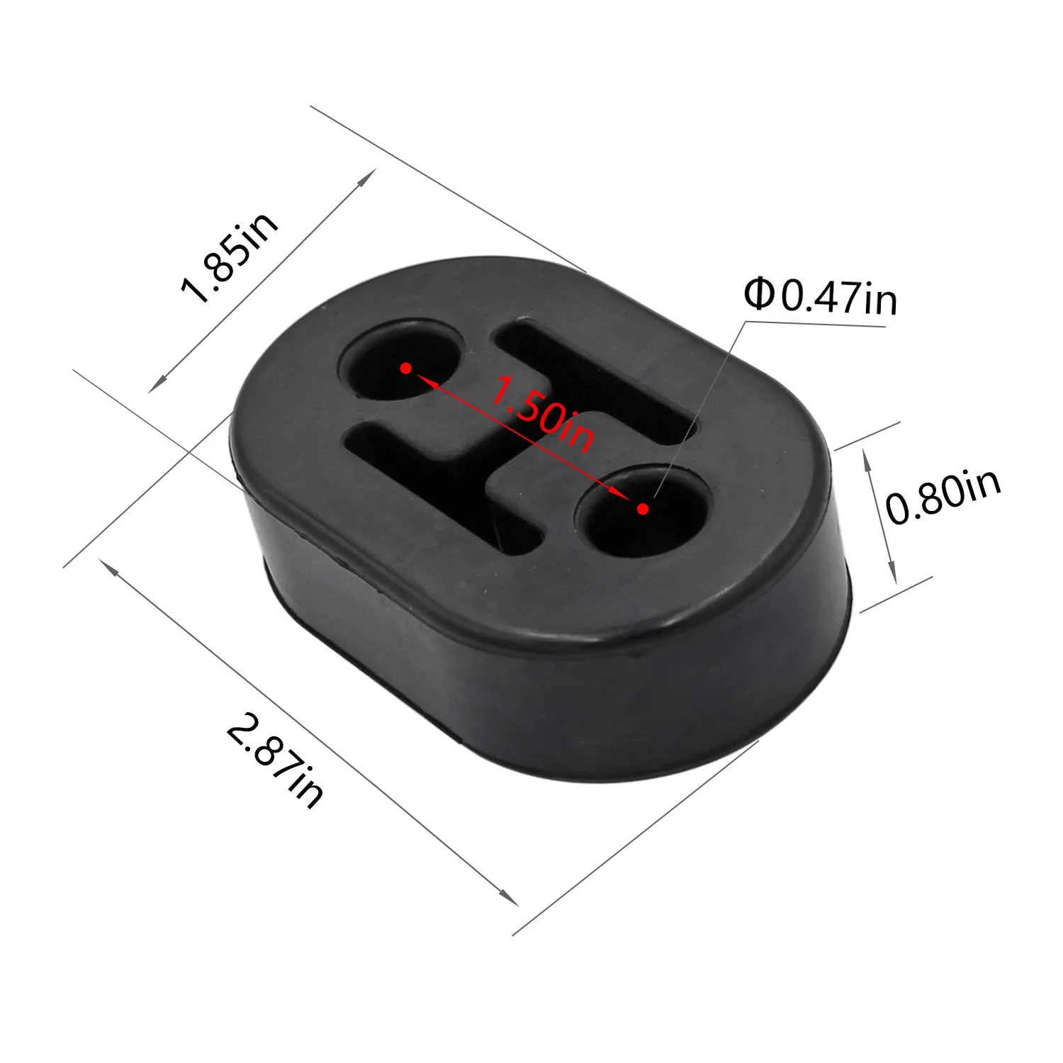 Exhaust Pipe Hanger Exhaust Rubber Bracket 1Pc Universal 2 Holes Red Black Car Rubber Exhaust Tail Pipe Mount Brackets Hanger Ring Muffler Insulator Car Accessories