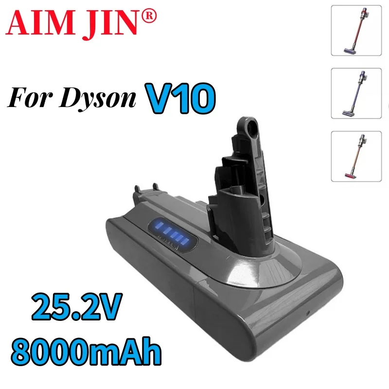 Batteria Di Ricambio Sv12 8000Mah Recentemente Aggiornata Per Batteria Dyson V10 V10 Absolute V10 Fluffy Cyclone V10 Battery