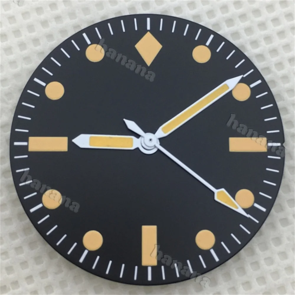Retro Matte Dial - 29mm Green Luminous Hands for High-Quality Watch Modification