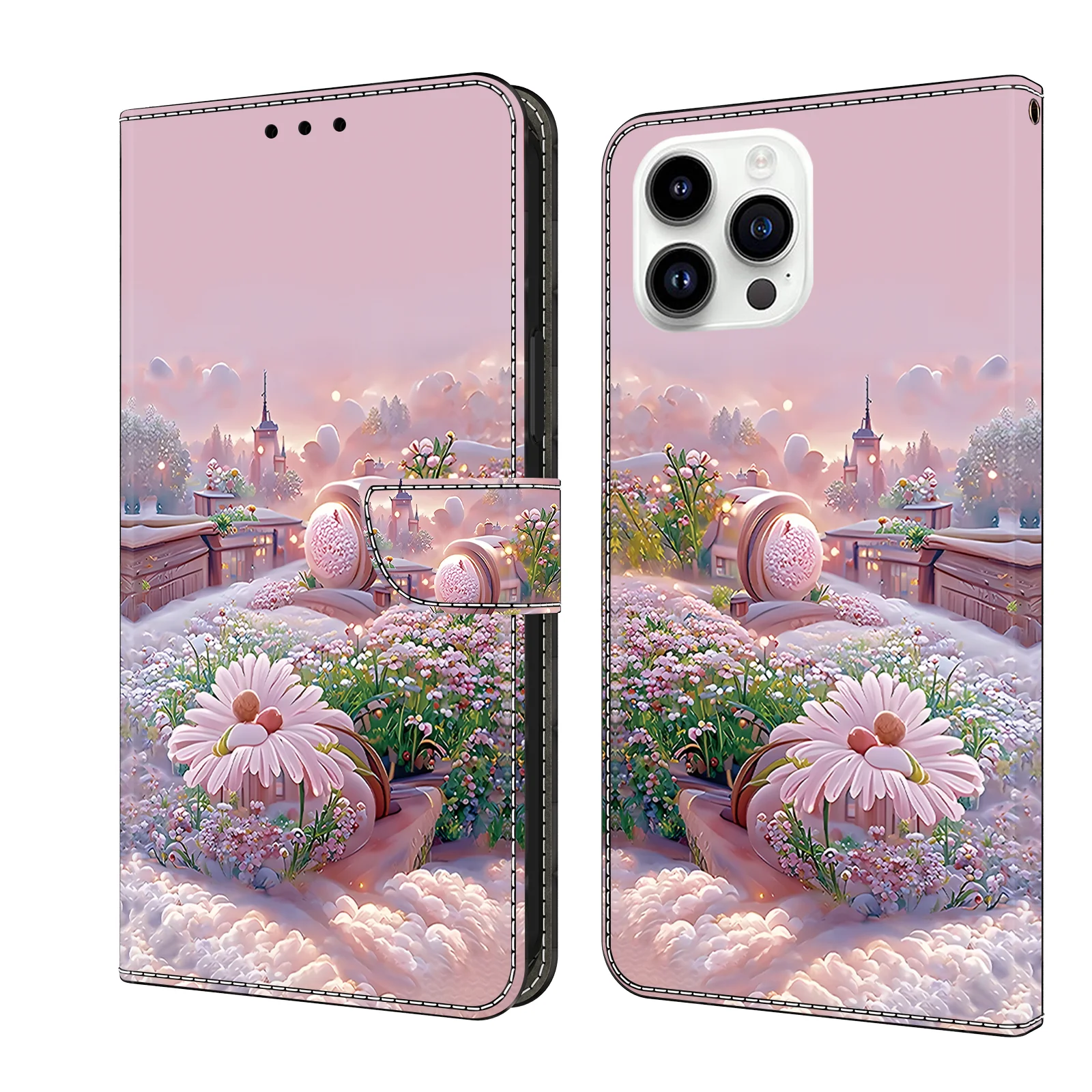 Premium 3D Magnetic Flip Leather Wallet Case