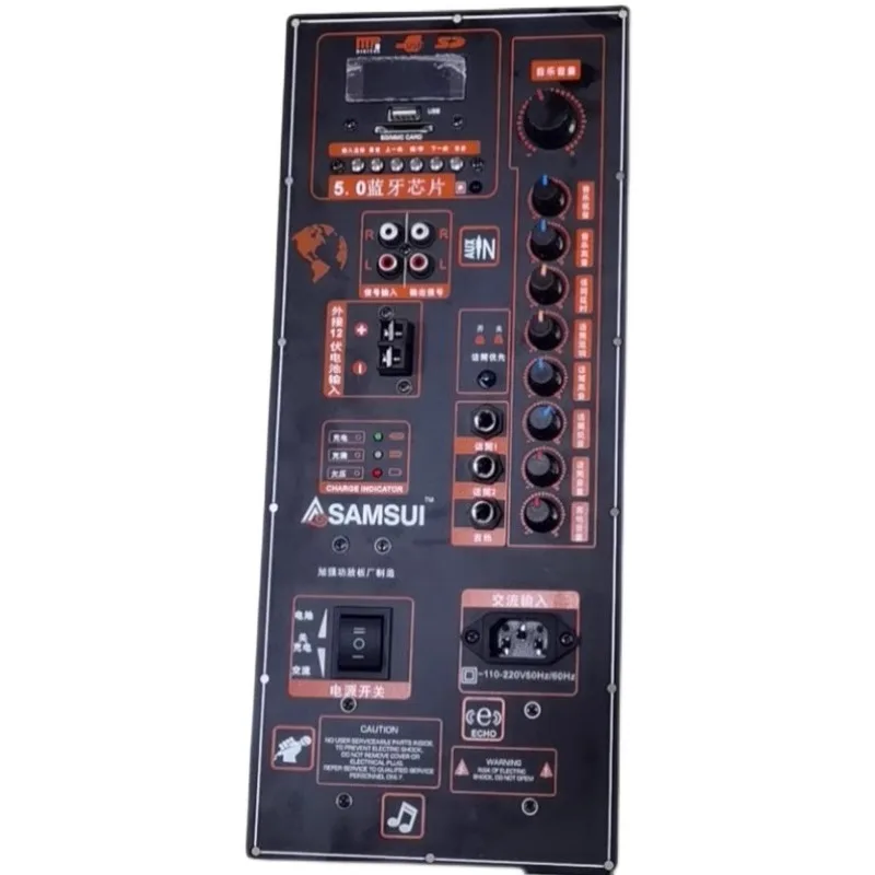 12V battery 220V high-power square dance power amplifier board portable tie rod mobile speaker power amplifier board