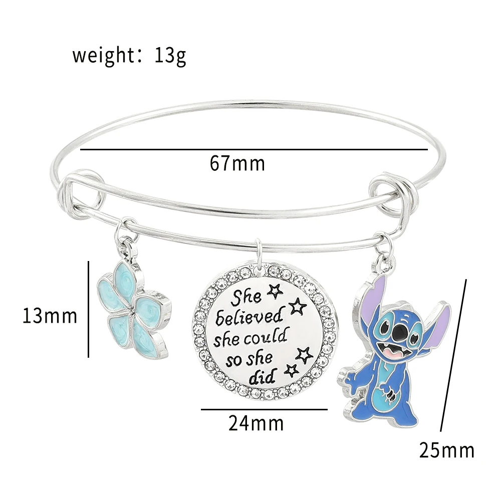 Stitch Bracelet Mignon Cartoon Bracelet Réglable Bijoux Cadeau