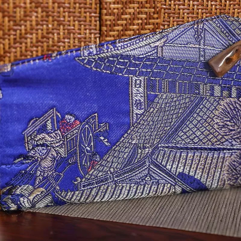 Retro Cloth Storage Bag Rattan Weaving Handbag Cups Sealed Tea Can Gift Box Internally Separated Outdoor Travel Organizer