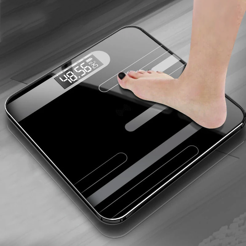 26CM USB Bathroom Weighing Scale Smart Body Scales LCD Display Glass  Digital Weight Scale Electronic Floor Scales Health Balance