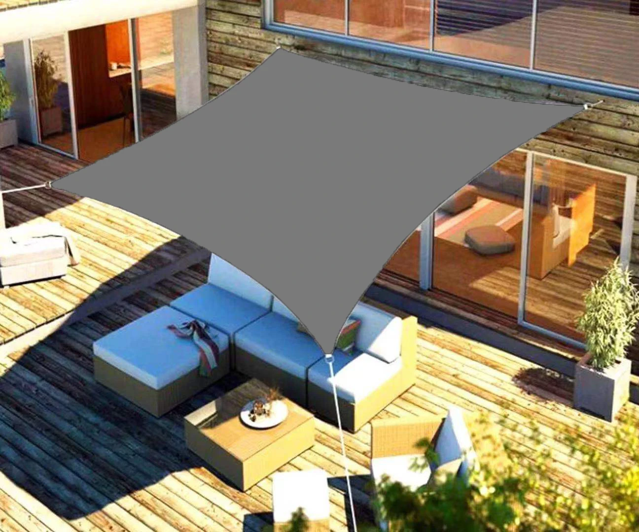 Waterproof Sunshade Sail Square Rectangular Sunshade Cloth outdoor awnings rainproof tarpaulin sunshade net for Outdoor Garden Terrace
