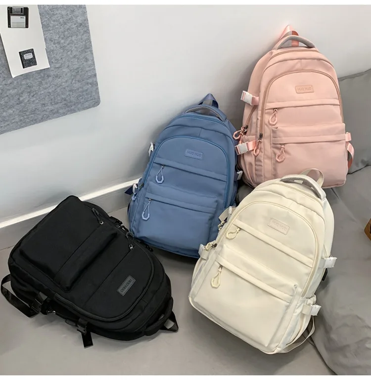 Large Capacity Solid Color Backpack for High School Students, Simple Black Travel Backpack for Middle School Students 2026 New