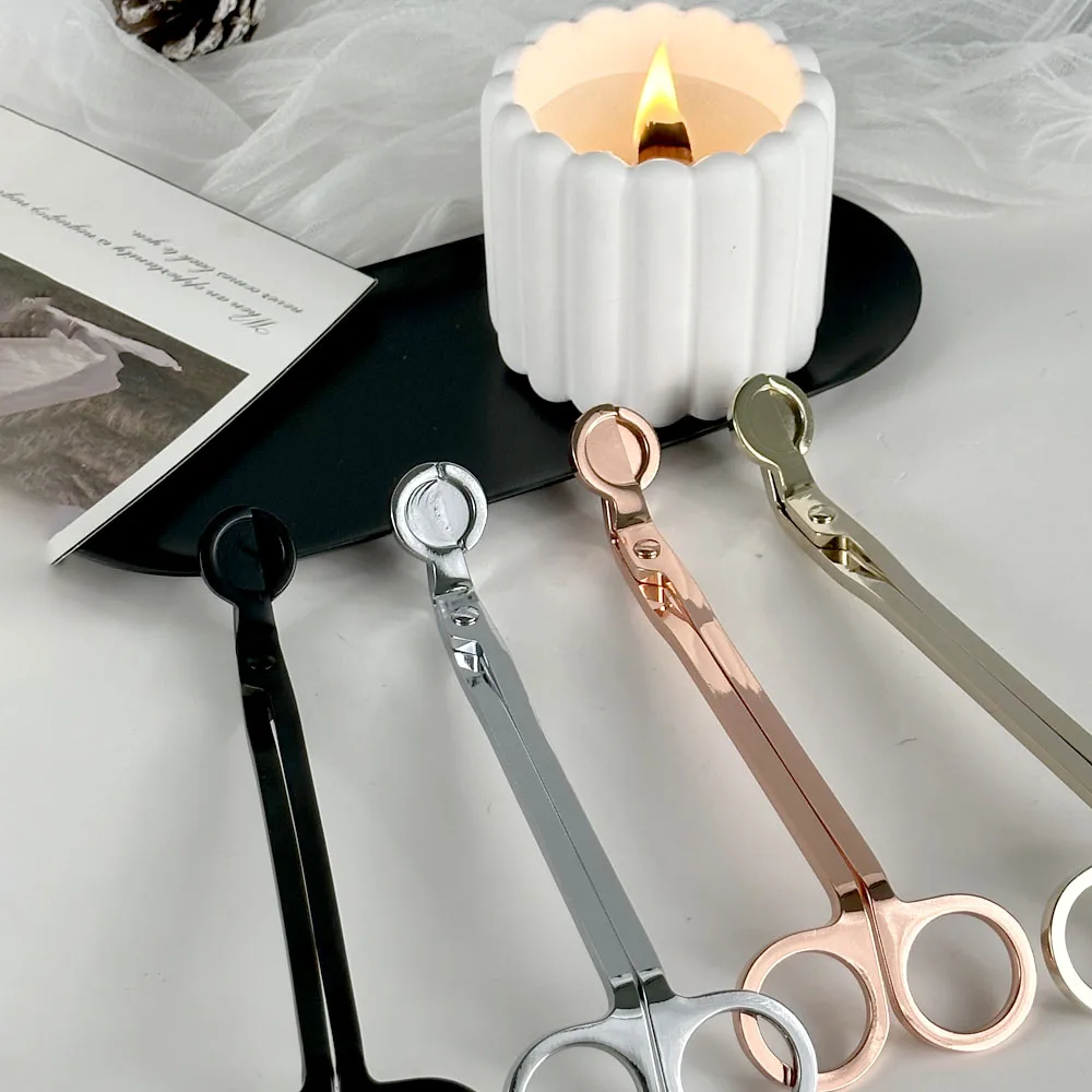 Candle Wick Scissors Round Head Stainless Steel Candle Core Trimmer DIY Cutter Incense Tools 18cm