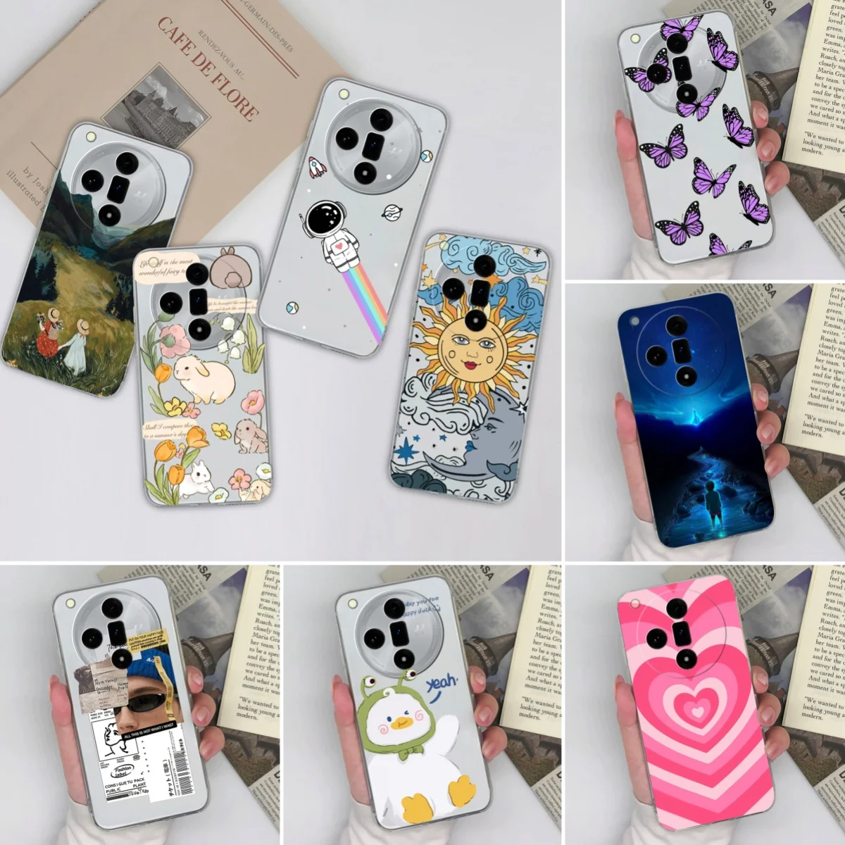 Custodia Per Oppo Find X7 Pro Ultra Fun Cute Cover Posteriore Morbida Protezione Per Telefono Trasparente In Silicone Per Oppo Find X 7 Pro Funda Coqu