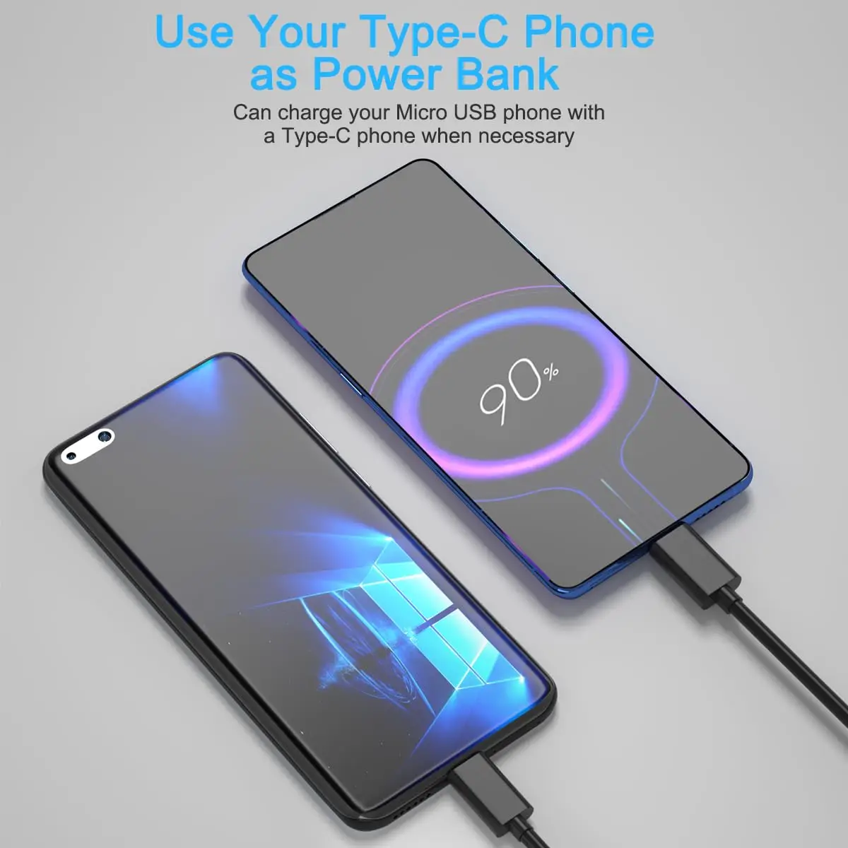 USB C to Micro USB Charging Cable and Adapter