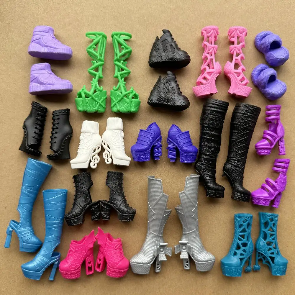 Neue Monster-Puppenschuhe, lange Stiefel, Hausschuhe, buntes Puppenzubehör