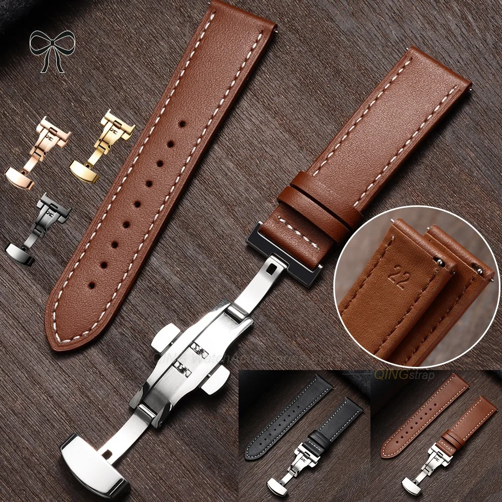Elegant Universal Deployment Clasp Watch Band with Quick Release - 18mm, 20mm, 22mm Sizes