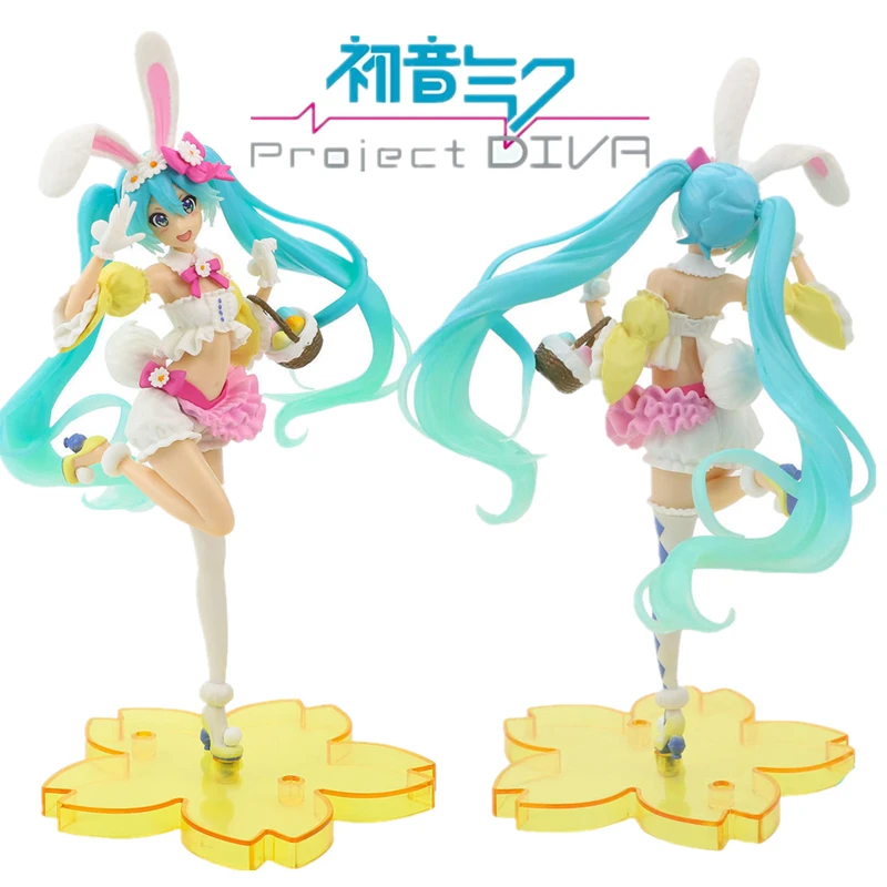 

Classic Anime Character Hatsune Miku Spring Rabbit Ear Boutique Kawaii Handmade Beautiful Girl Ornament Doll Model Toy Gift 20cm