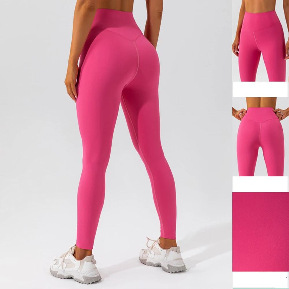 

Women's Seamless V-shaped High Waist Hip Lift Stretch Tight Yoga Pants Quick-drying Breathable Gym Push-up Sports Fitness Pants